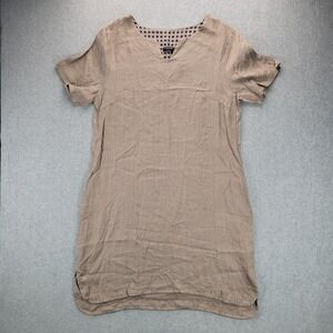 Lungo L'Arno Women's Shirt Dress Size XL Taupe‎ Coastal Lagom Lagenlook Capsule